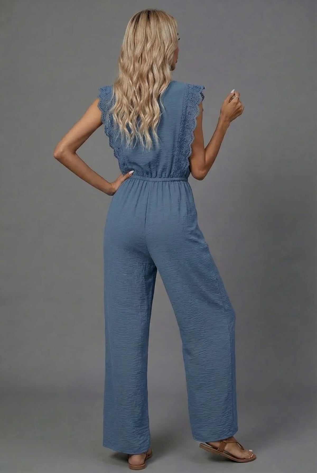 Summer Co-Ord Set Wide Leg Ruffle Sleeve