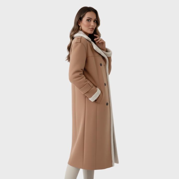 Women's Longline Faux Shearling Lined Winter Coat