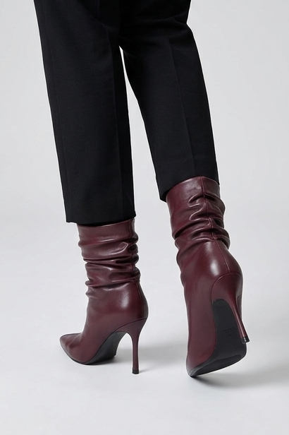 Pointed Toe High Heel Slouch Boots Women