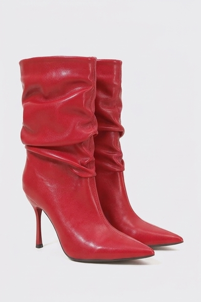 Pointed Toe High Heel Slouch Boots Women
