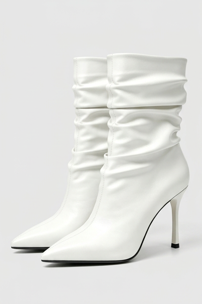 Pointed Toe High Heel Slouch Boots Women