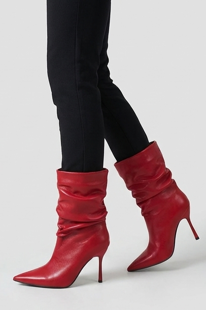 Pointed Toe High Heel Slouch Boots Women