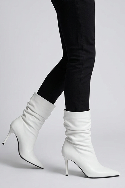 Pointed Toe High Heel Slouch Boots Women