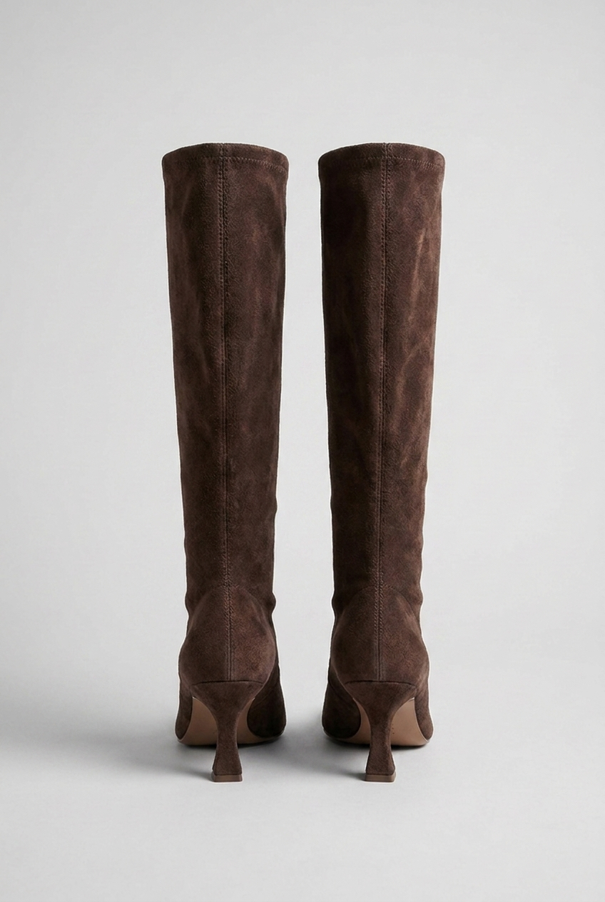 Women’s Suede Style High Heeled Knie High Boots