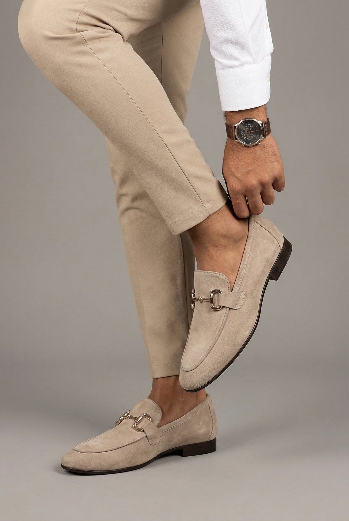 Men’s Horsebit Loafers – Almond Toe Slip-On Shoes