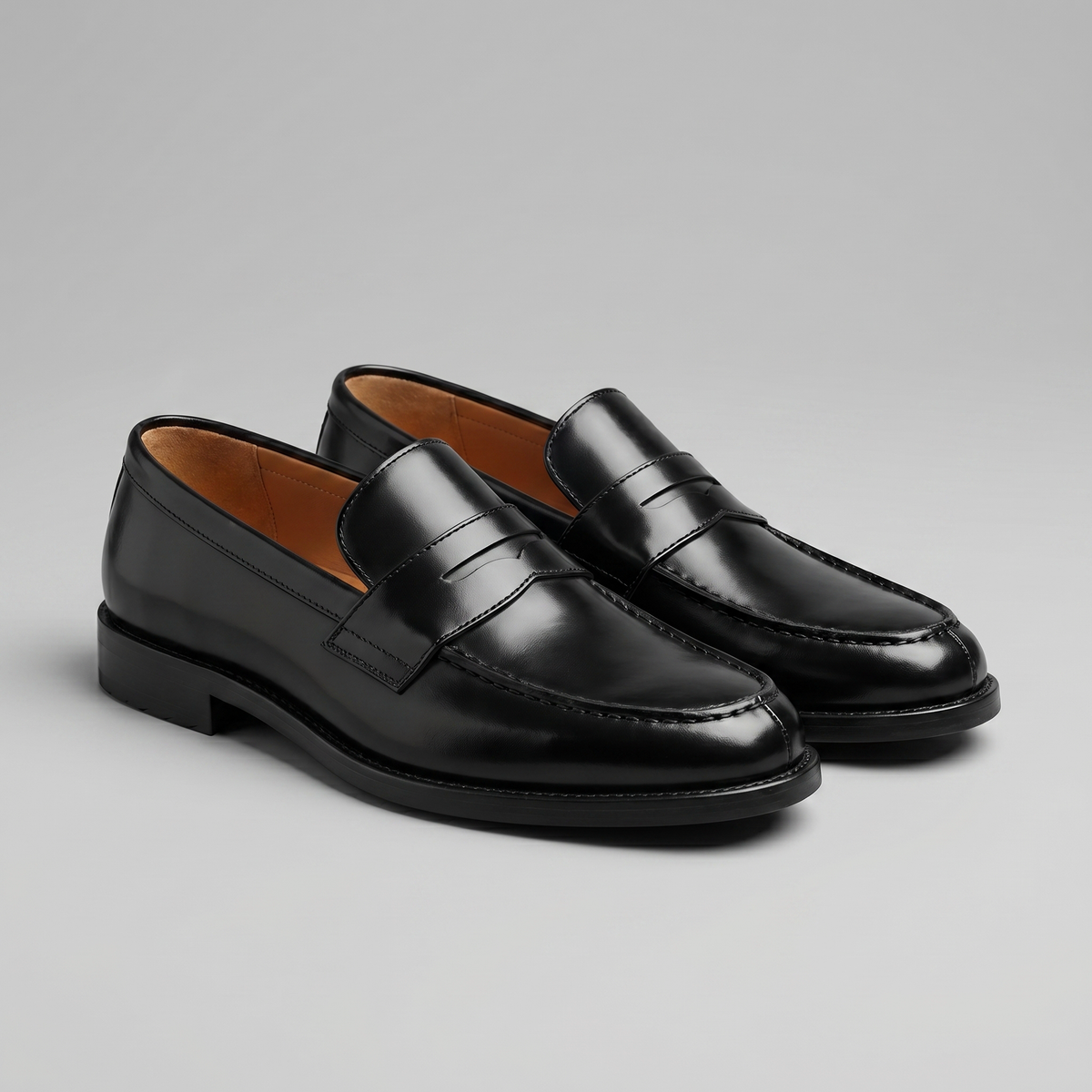 Smooth Slip-On Leather Style Penny Loafers Men