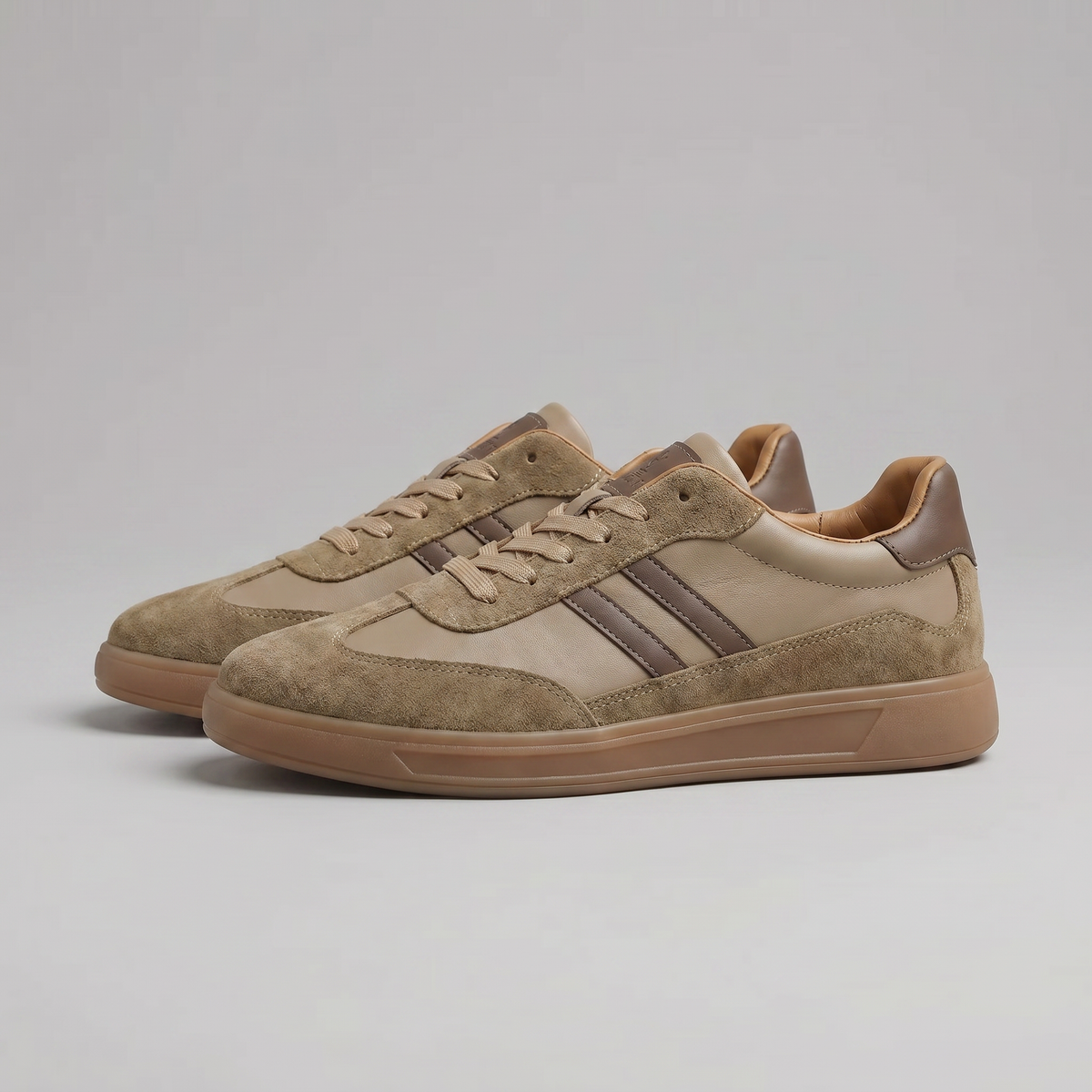 Classic Retro Mesh Panel Lace-Up Trainers Men