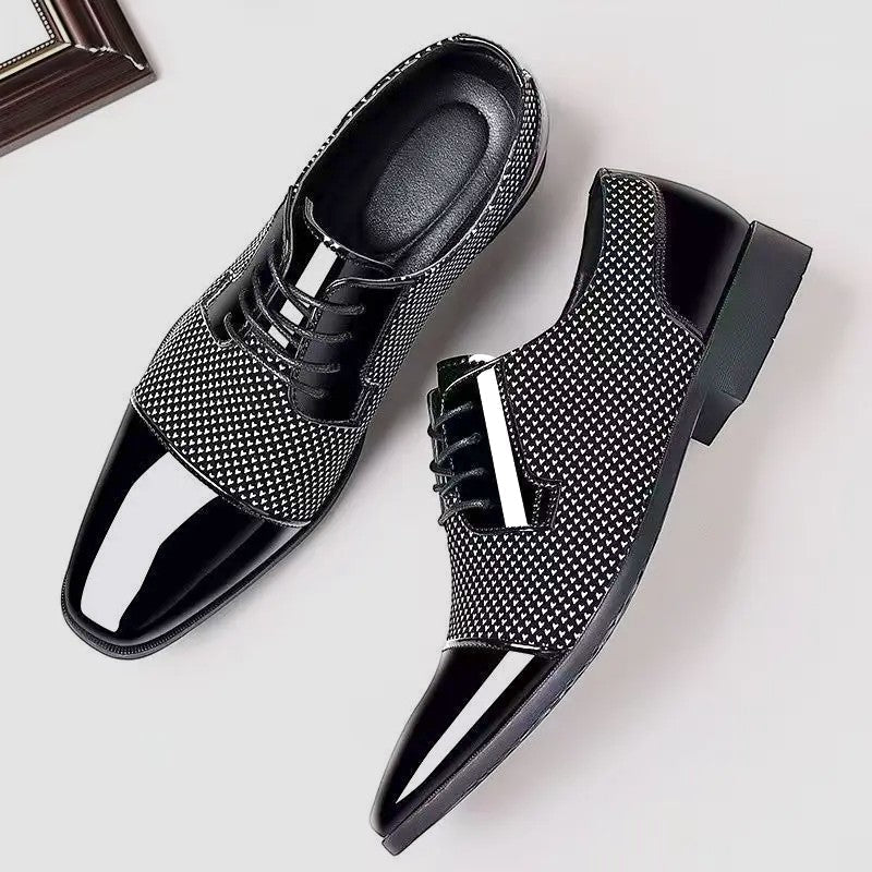 Patent Leather Cap Toe Oxford Shoes Men