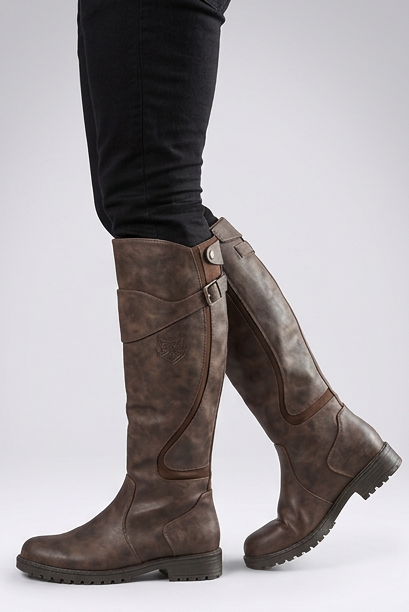 Tall Buckle Detail Knee High Boots Women
