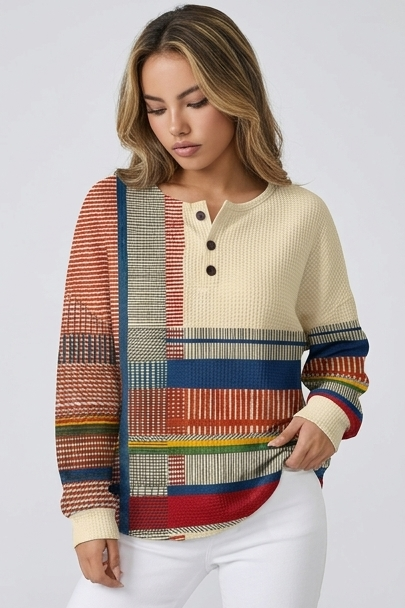 Thick Waffle Knit Cosy Relaxed Jumper Women