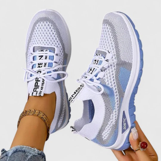 Lightweight Knit Mesh Cushioned Lace-Up Trainers Women