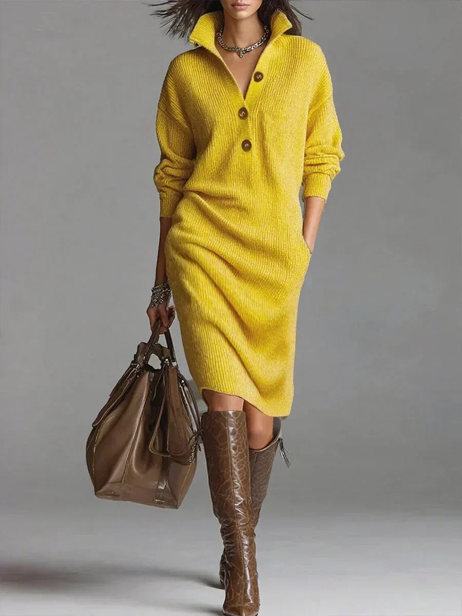 Ribbed Knit Style Relaxed Fit Jumper Dress