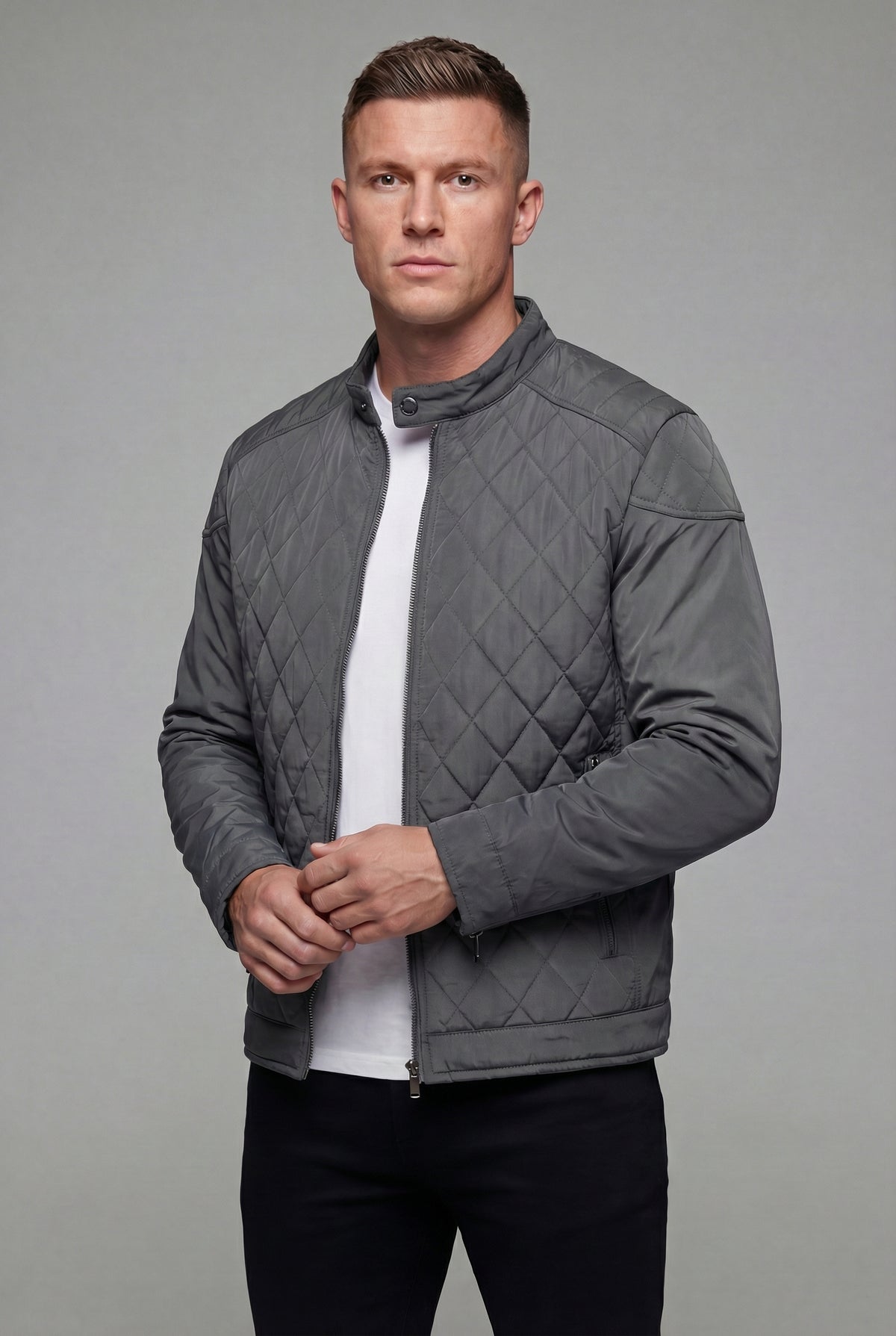 Men’s Lightweight Quilted Jacket Stand Collar