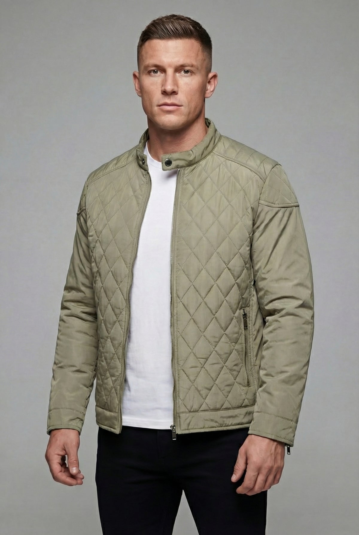 Men’s Lightweight Quilted Jacket Stand Collar