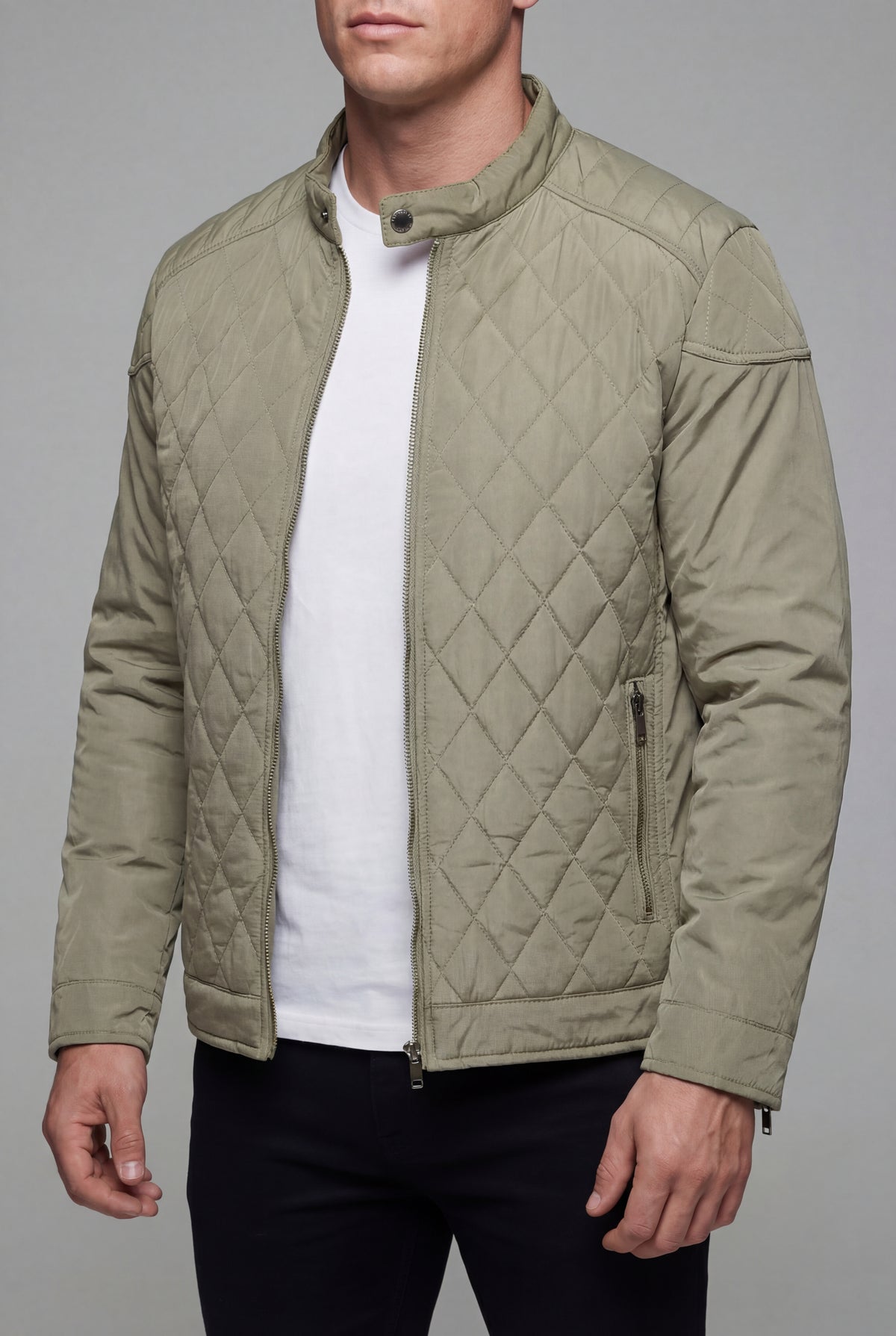 Men’s Lightweight Quilted Jacket Stand Collar