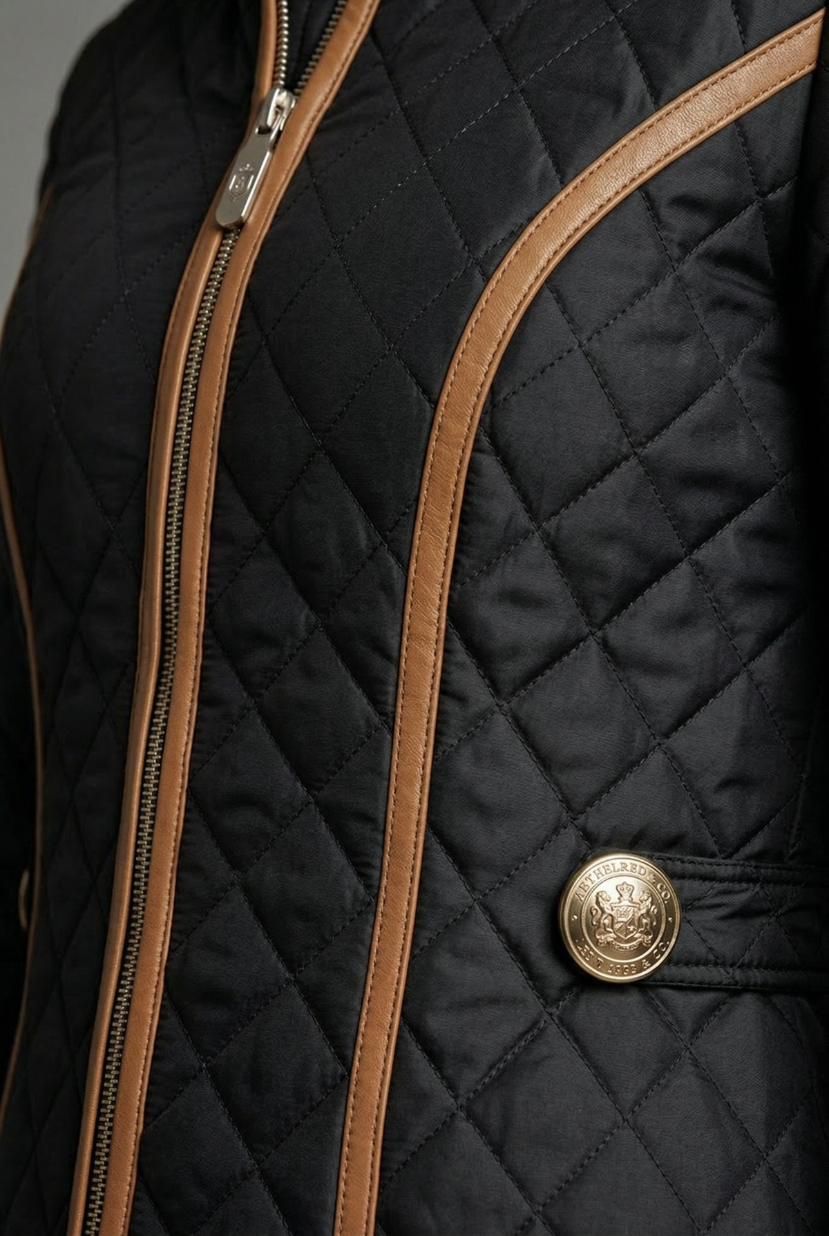 Black Women’s equestrian jacket Quilted