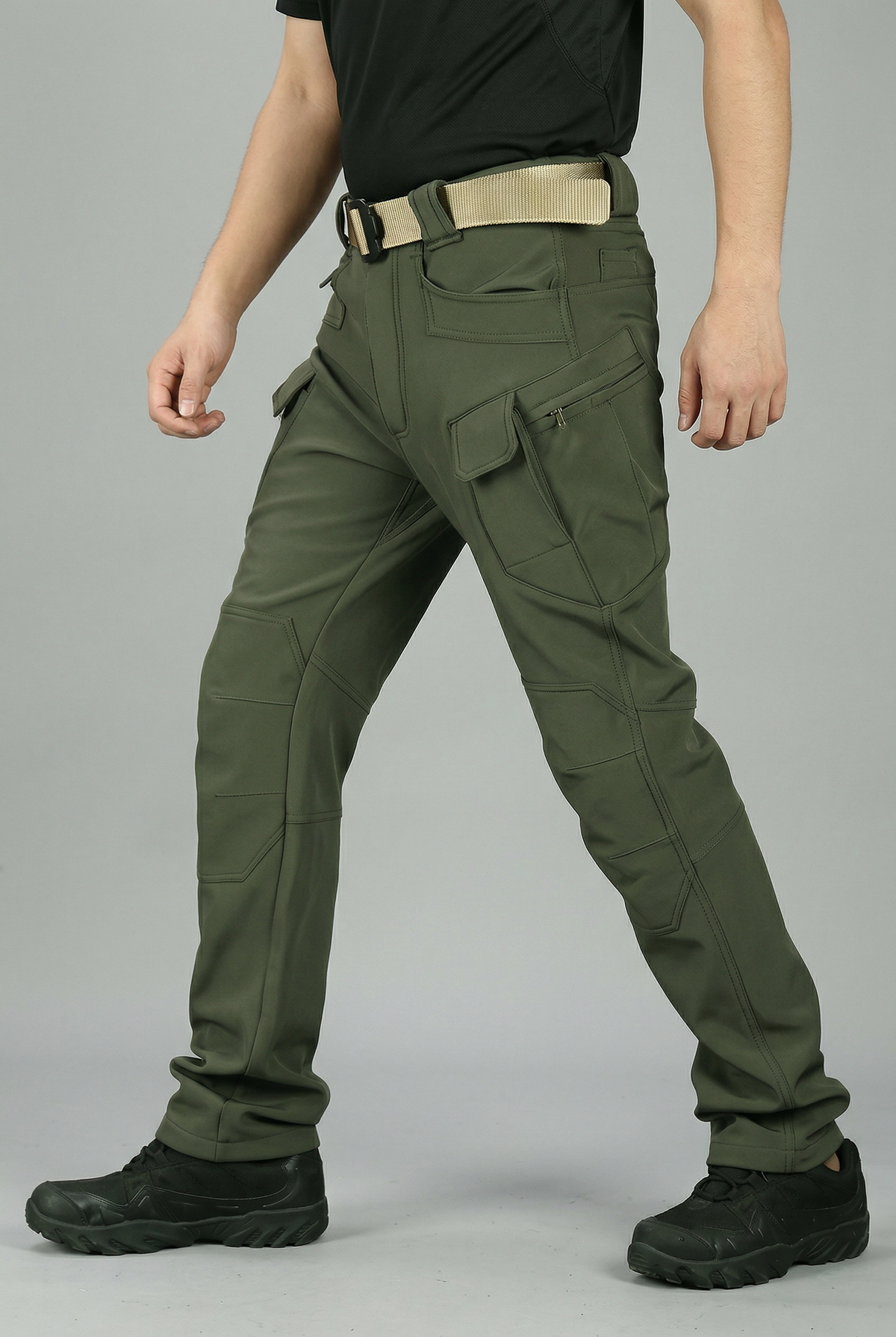Men’s Tactical Cargo Trousers Stretch Multi Pocket Outdoor Workwear