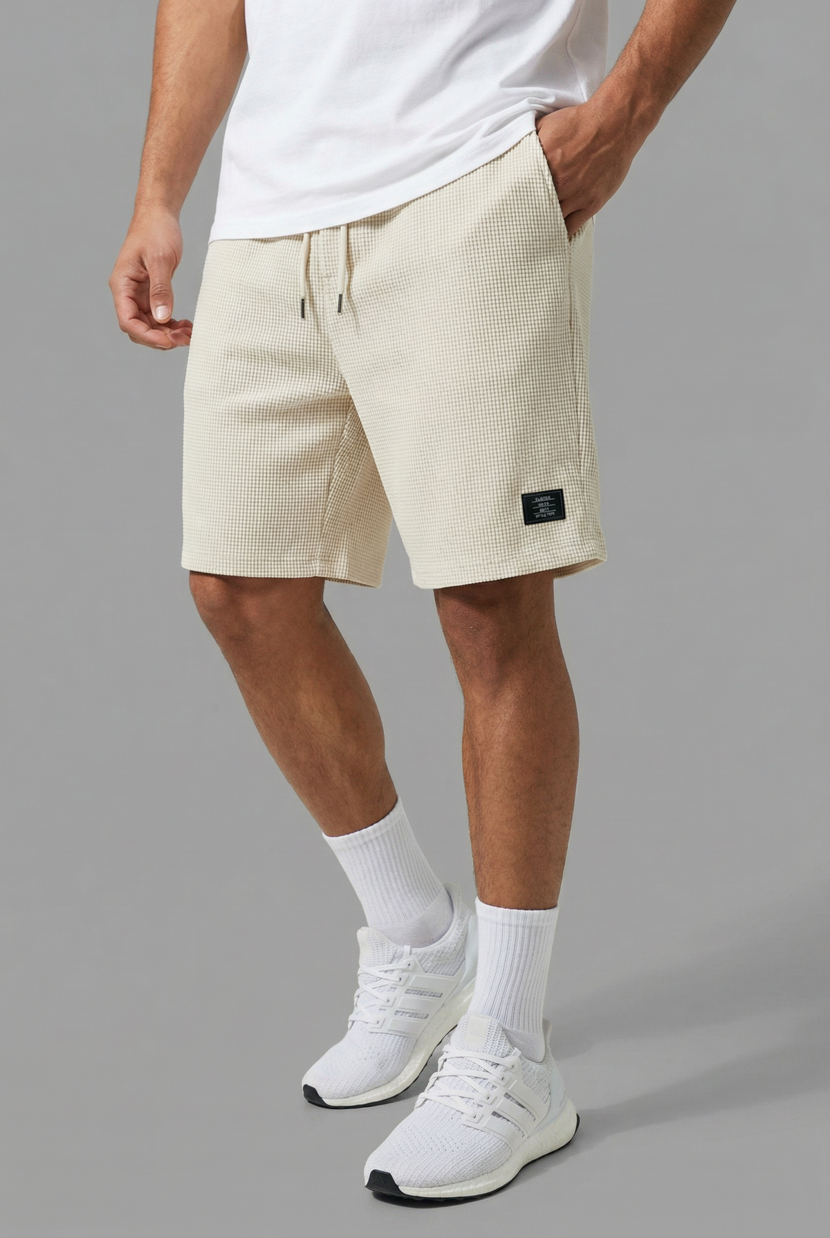 Men’s Stretch Corduroy Drawstring Shorts Lightweight Casual Fit