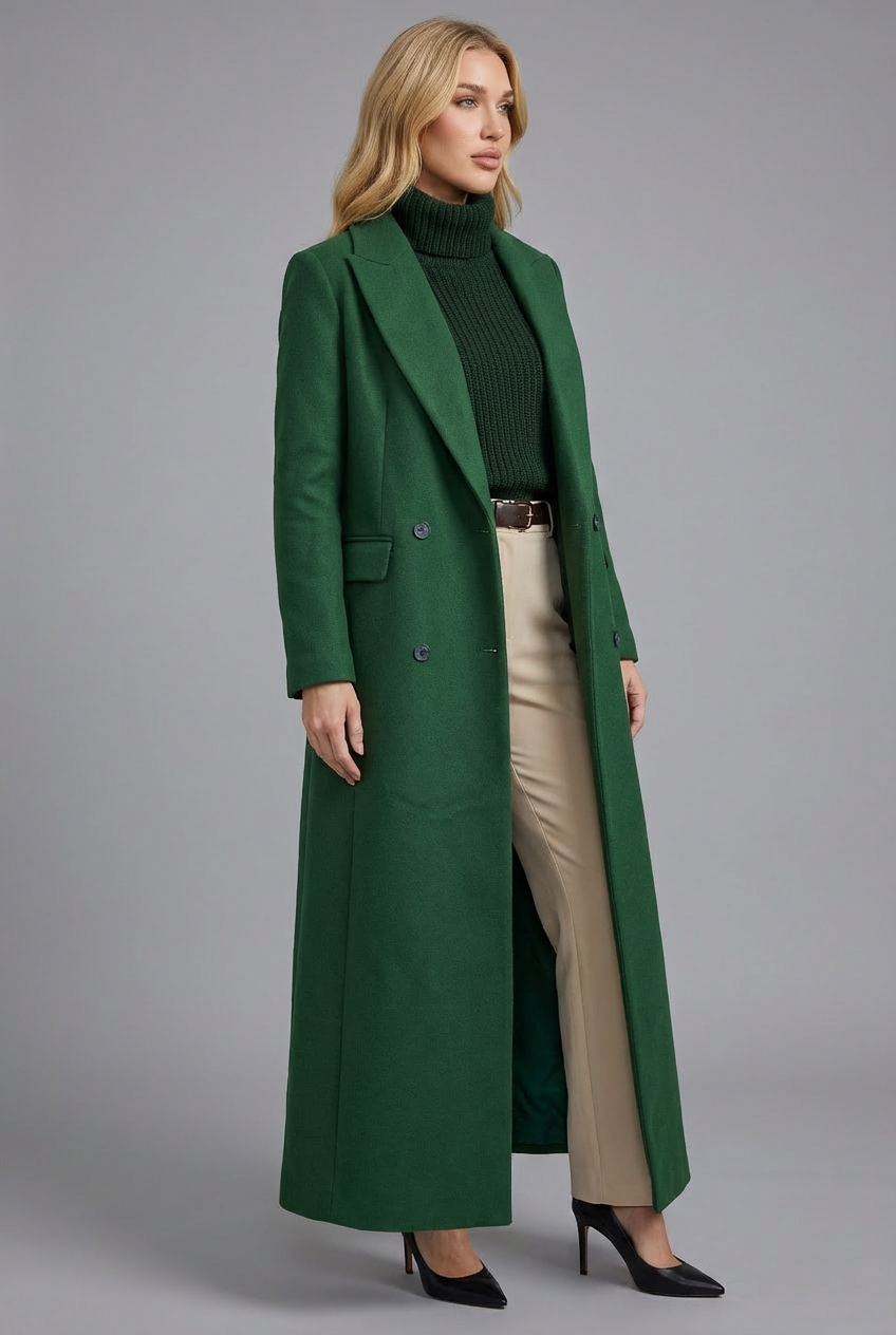 Women’s Chic Longline Elegant Wool Style Coat