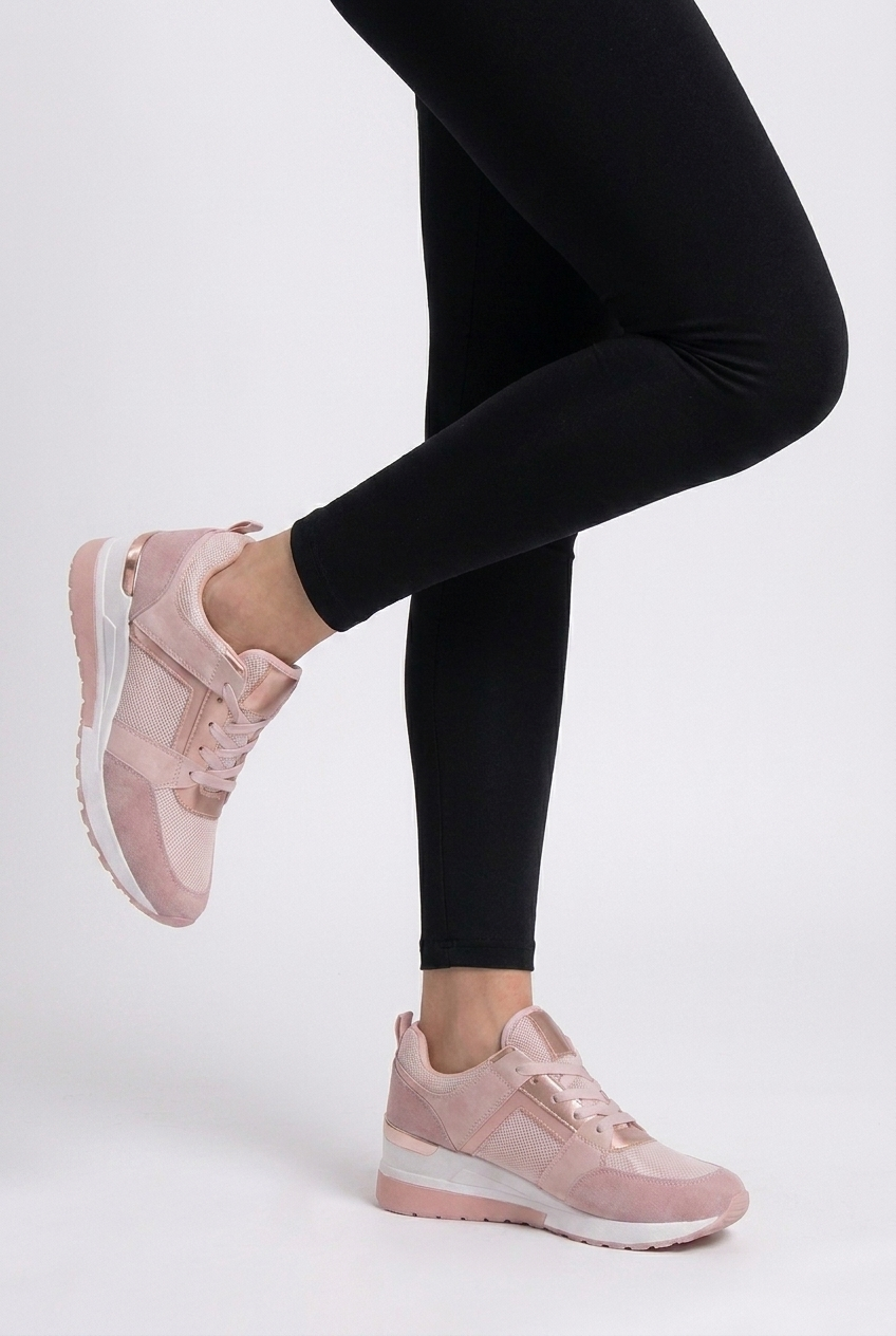 Wedge Sole Metallic Trim Orthopaedic Trainers Women