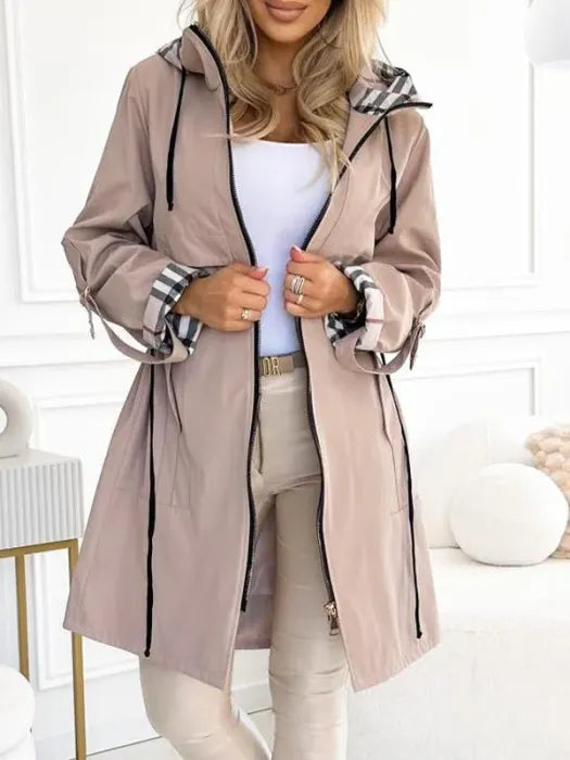 Waterproof Windproof Hooded Zip Coat Women