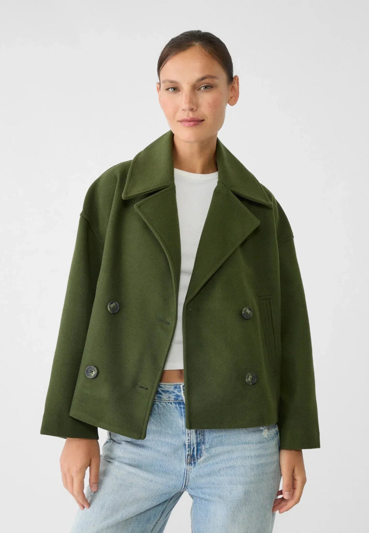 Women’s Oversized Tailored Short Trench Coat Smart Casual Style