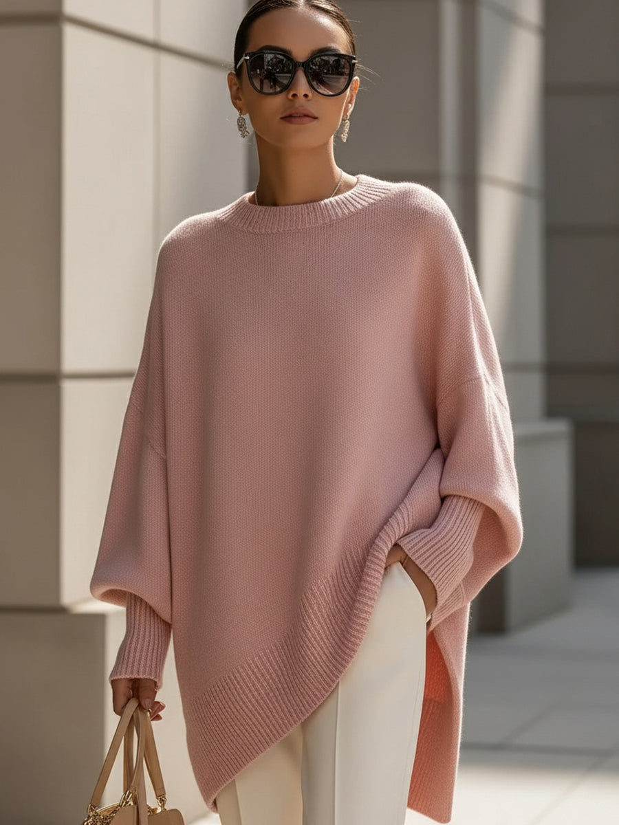 Oversized Wool Blend Oversized Ribbed Knit Jumper