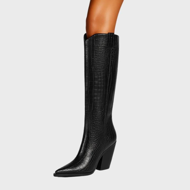 Women's  Croc-Embossed Knee-High Boot