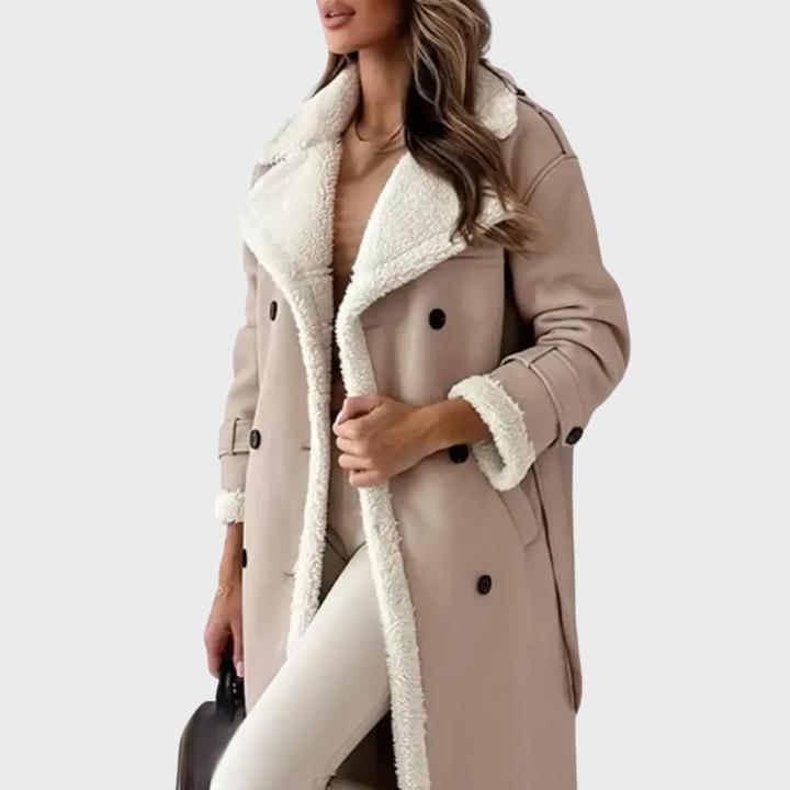Women's Longline Faux Shearling Lined Winter Coat
