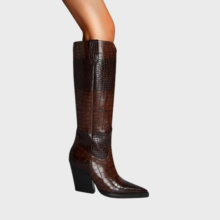 Women's  Croc-Embossed Knee-High Boot