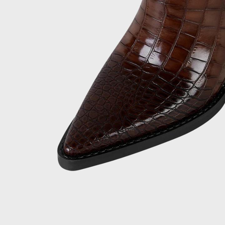 Women's  Croc-Embossed Knee-High Boot