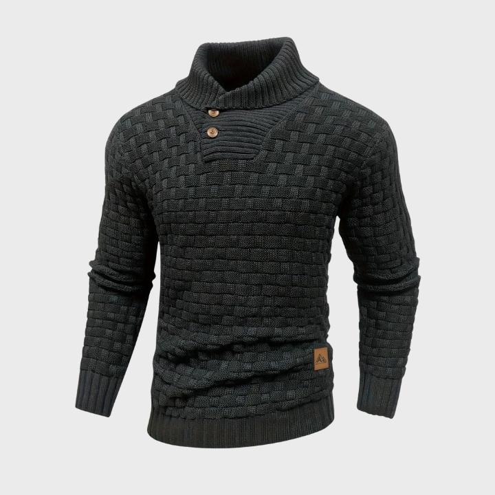 Men’s Waffle Knit Button Sweater