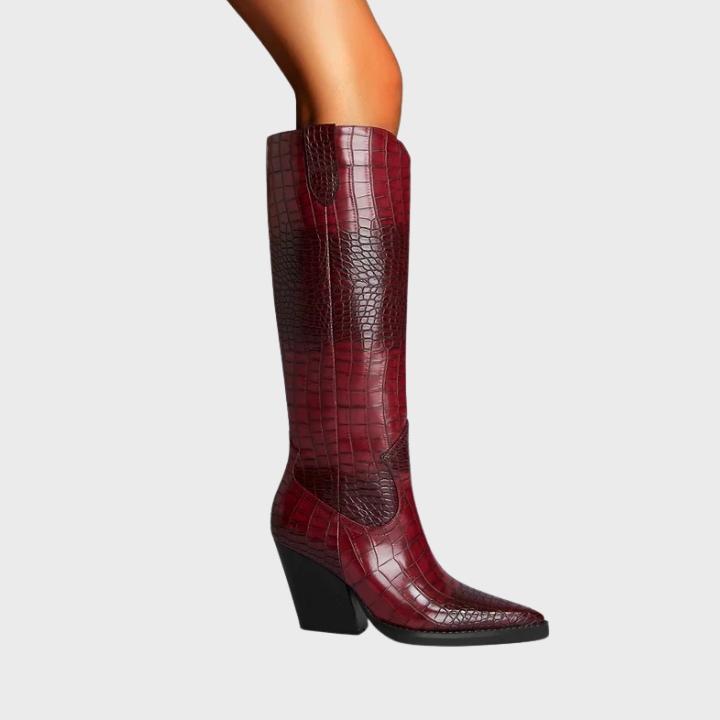Women's  Croc-Embossed Knee-High Boot