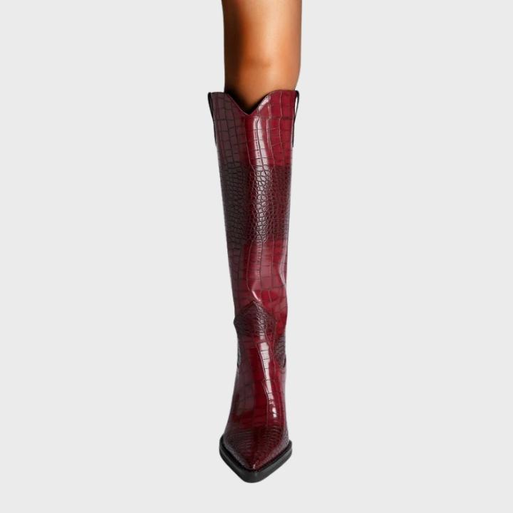Women's  Croc-Embossed Knee-High Boot