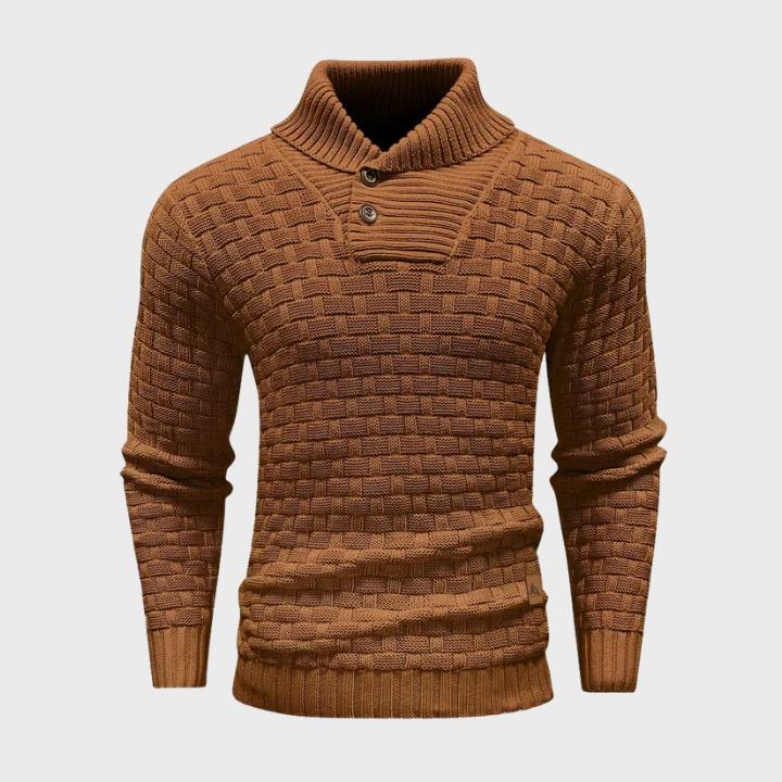 Men’s Waffle Knit Button Sweater