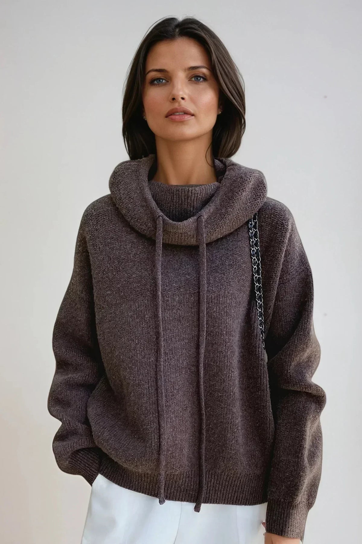 Oversized Turtleneck Knit Style Jumper Relaxed Fit Women