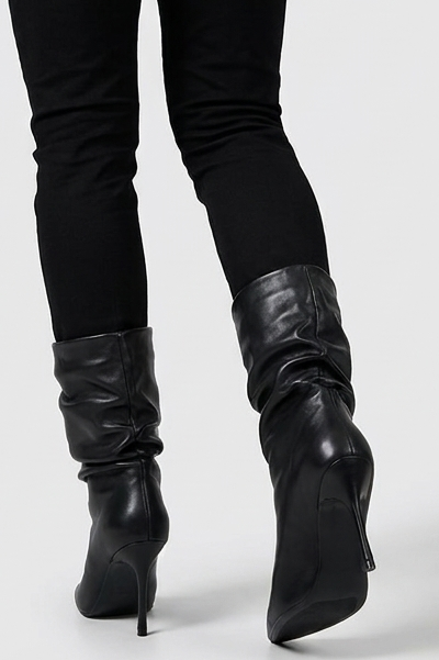 Pointed Toe High Heel Slouch Boots Women