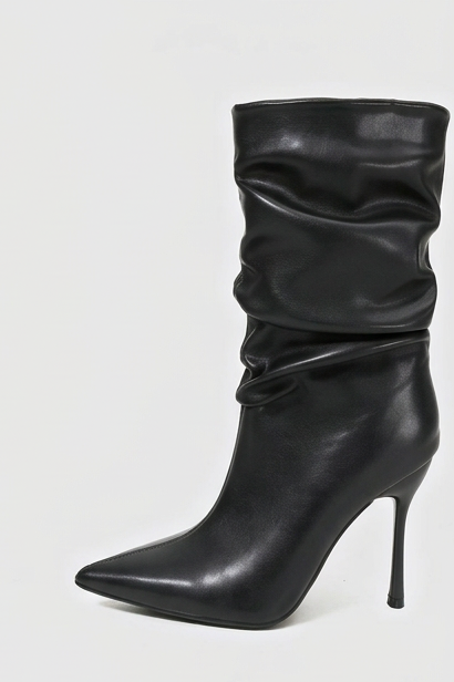 Pointed Toe High Heel Slouch Boots Women