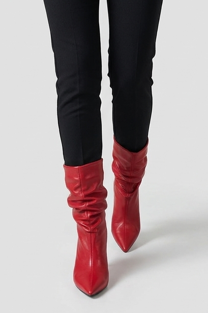 Pointed Toe High Heel Slouch Boots Women