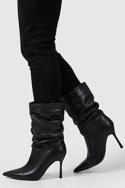 Pointed Toe High Heel Slouch Boots Women