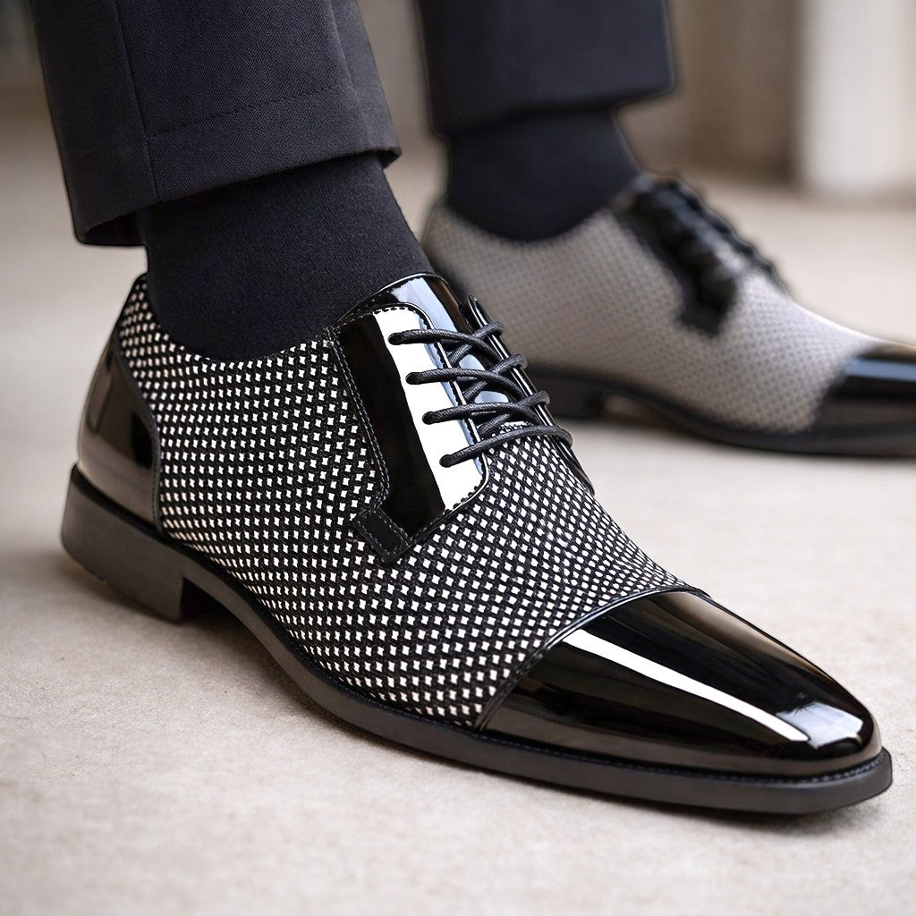 Patent Leather Cap Toe Oxford Shoes Men