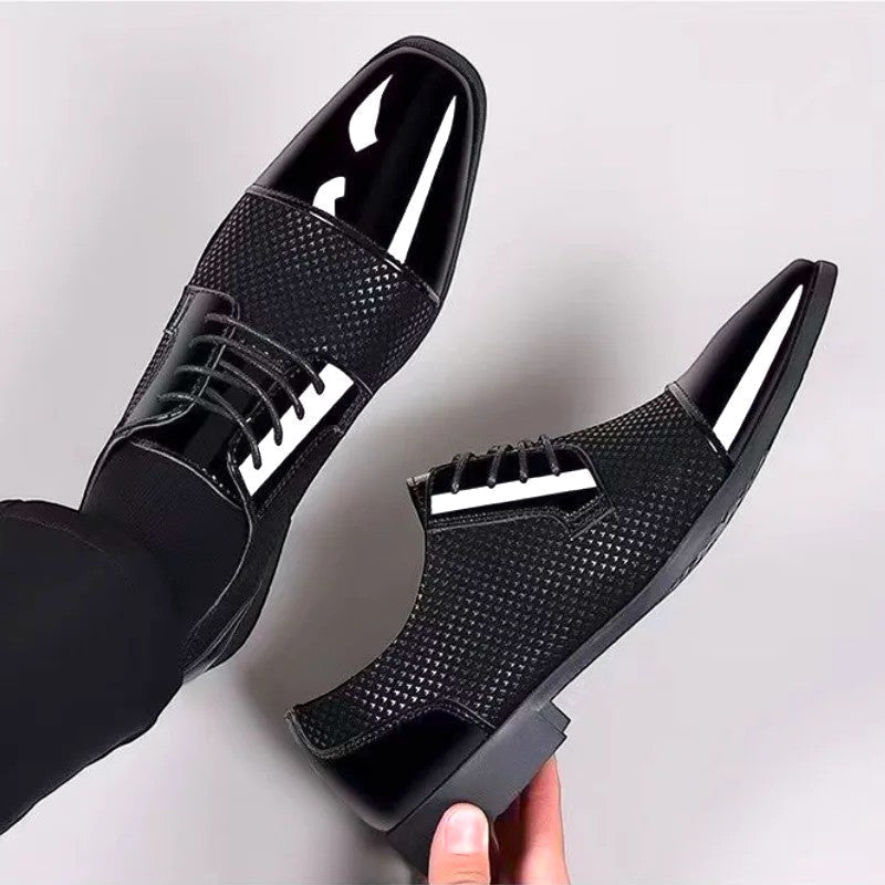 Patent Leather Cap Toe Oxford Shoes Men
