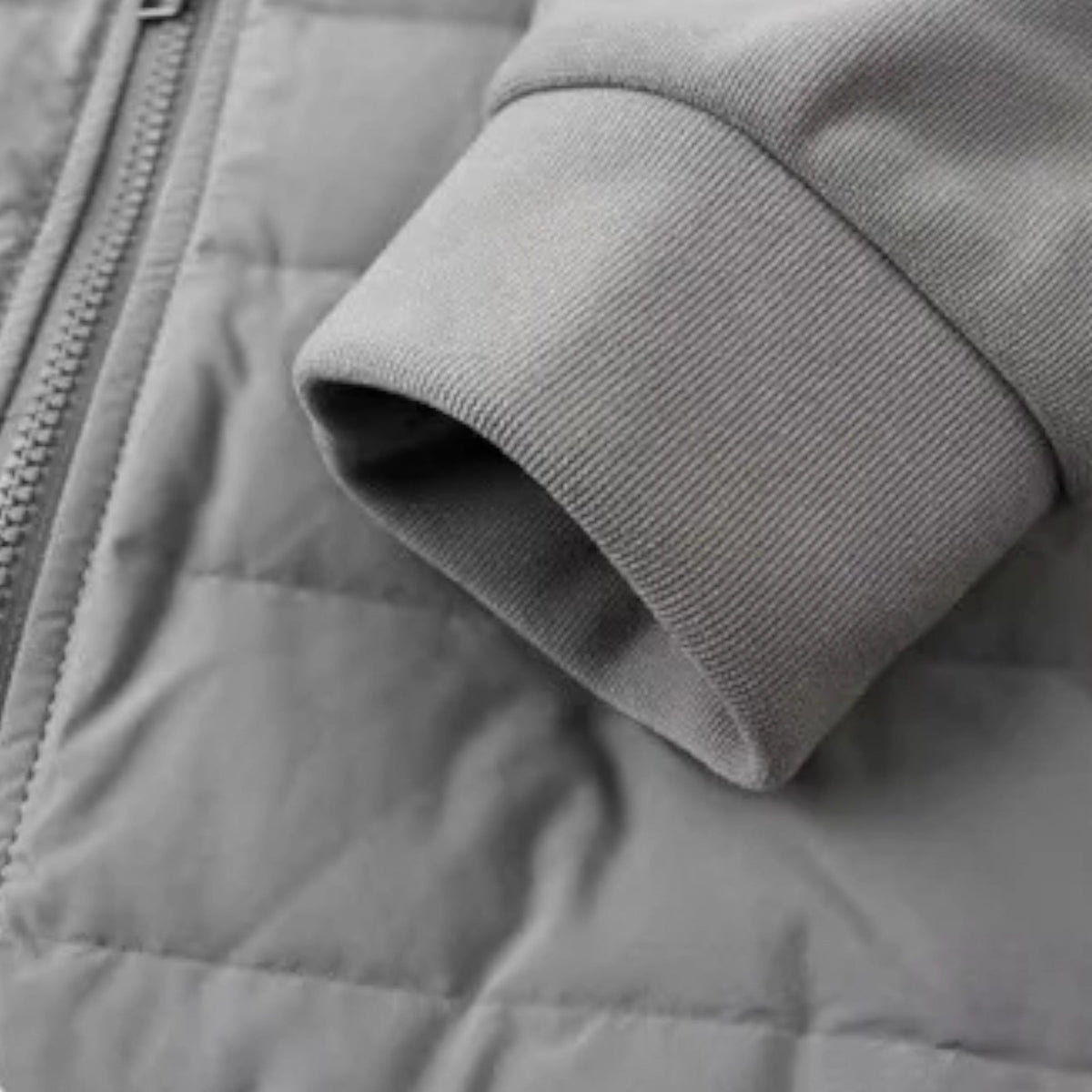Quilted Panel Hooded Padded Jacket Men