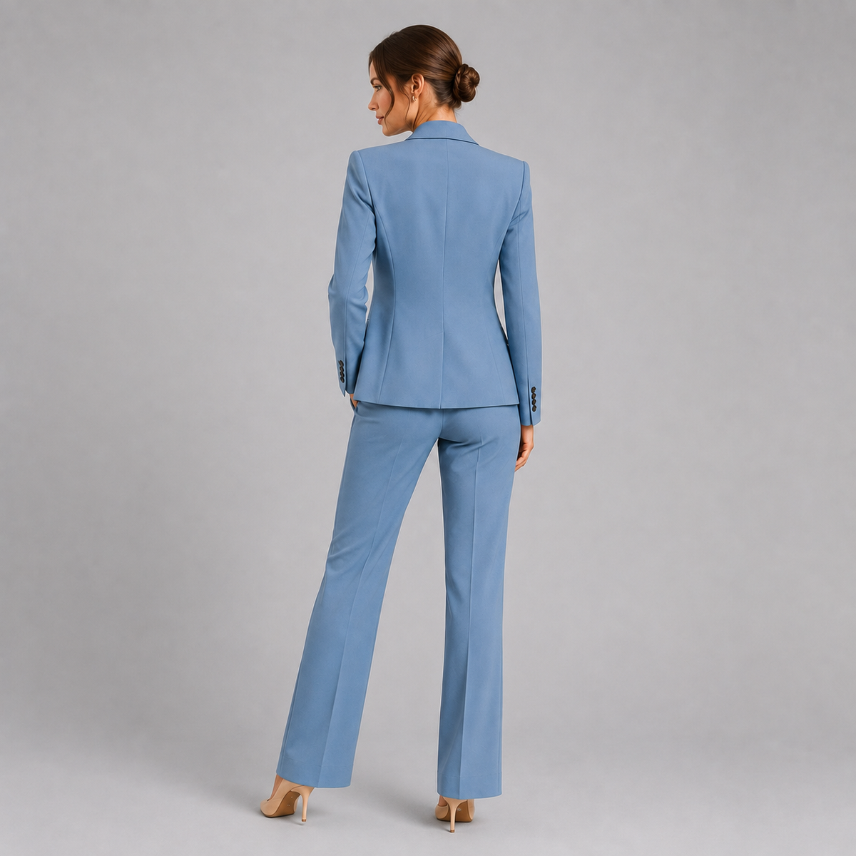 Tailored Blazer High-Waist Trouser Suit Set Women