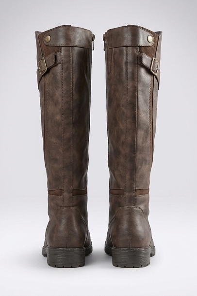 Tall Buckle Detail Knee High Boots Women