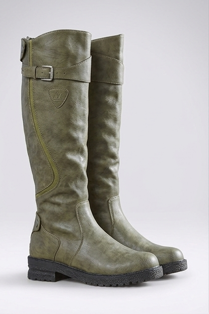 Tall Buckle Detail Knee High Boots Women