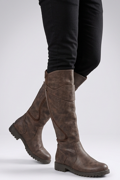 Tall Buckle Detail Knee High Boots Women