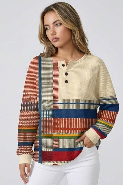 Thick Waffle Knit Cosy Relaxed Jumper Women