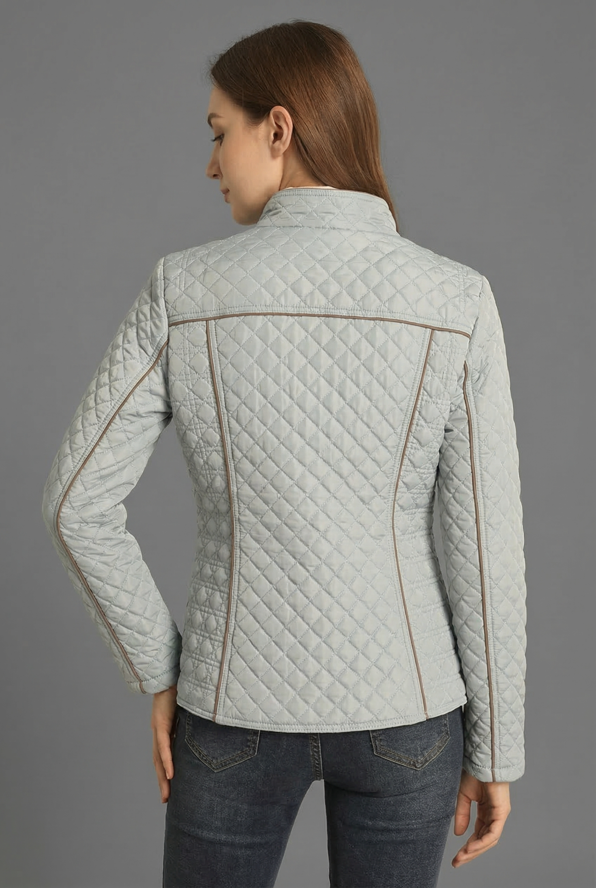 Women's short Quilted Zip Up Fitted Equestrian jacket