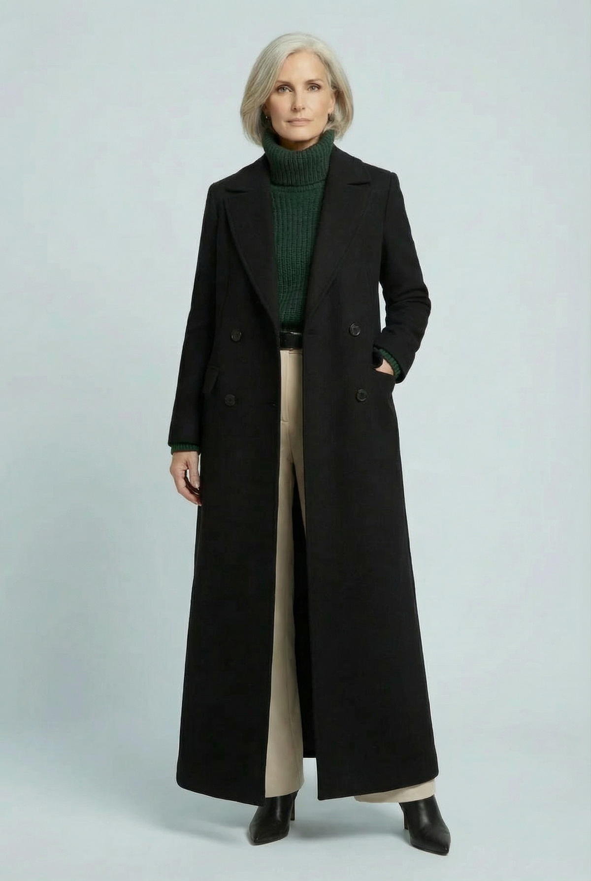 Women’s Chic Longline Elegant Wool Style Coat